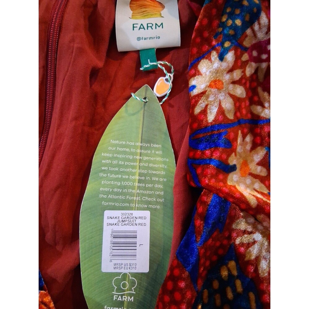 Anthropologie X Farm Rio Snake Jumpsuit Large Multicolor NWT $310 - Picture 6 of 7